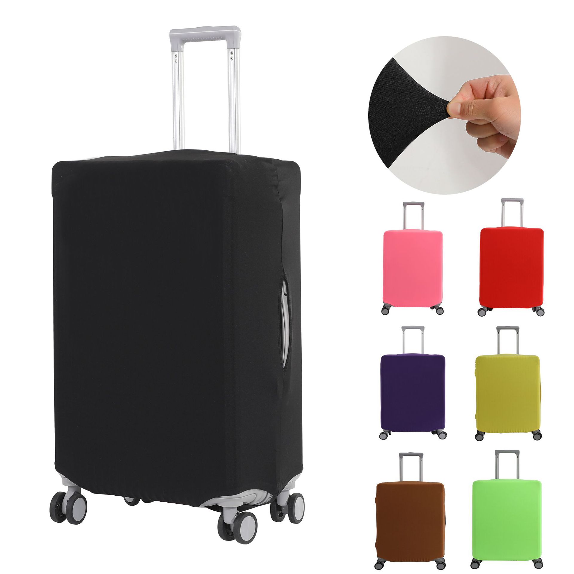 Luggage Protective Cover Transparent - Elastische bagagebeschermhoes in effen kleur Slijtvaste
