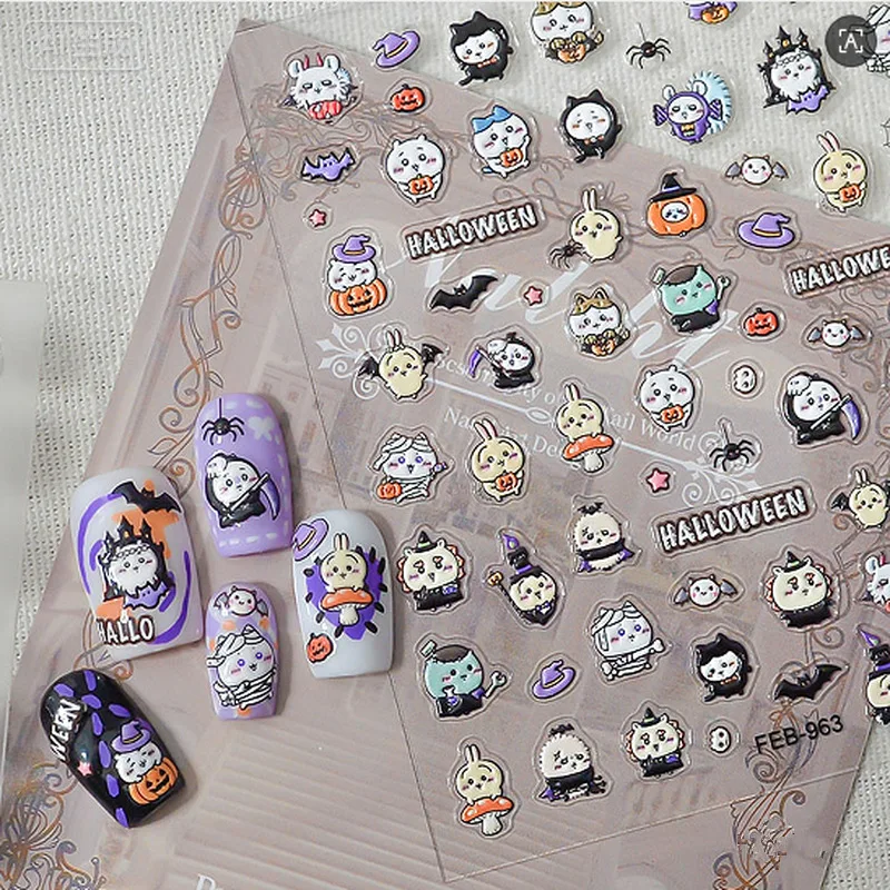 Handbags - Nieuwe Chiikawa 5D-reliëf nagelstickers, schattige cartoon