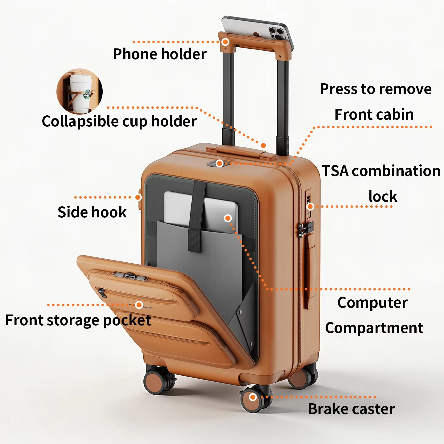 Rollende koffer met uitneembar - Spinner Wheel Rolling Suitcase 20 Inch recensie en prijs